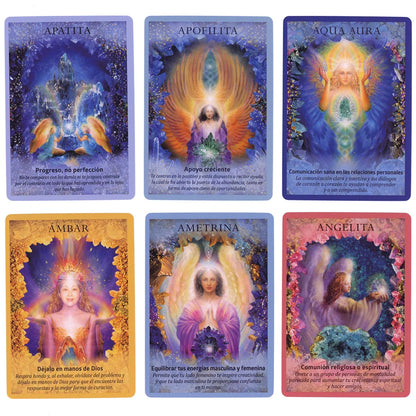 Oracle en version espagnole Oraculo Magnifiques 44+1 jeux de tarot divinatoire avec signification des cartes Conseils Anges