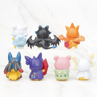 Juego de 7 figuras de Pokémon Pikachu como Charizard Slowbro Lucario Slowbro de 7 cm