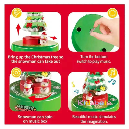 Christmas Tree Music Box Musical Box Portable Christmas Scene Kids Gift Novelty Crystal Ball Music Box