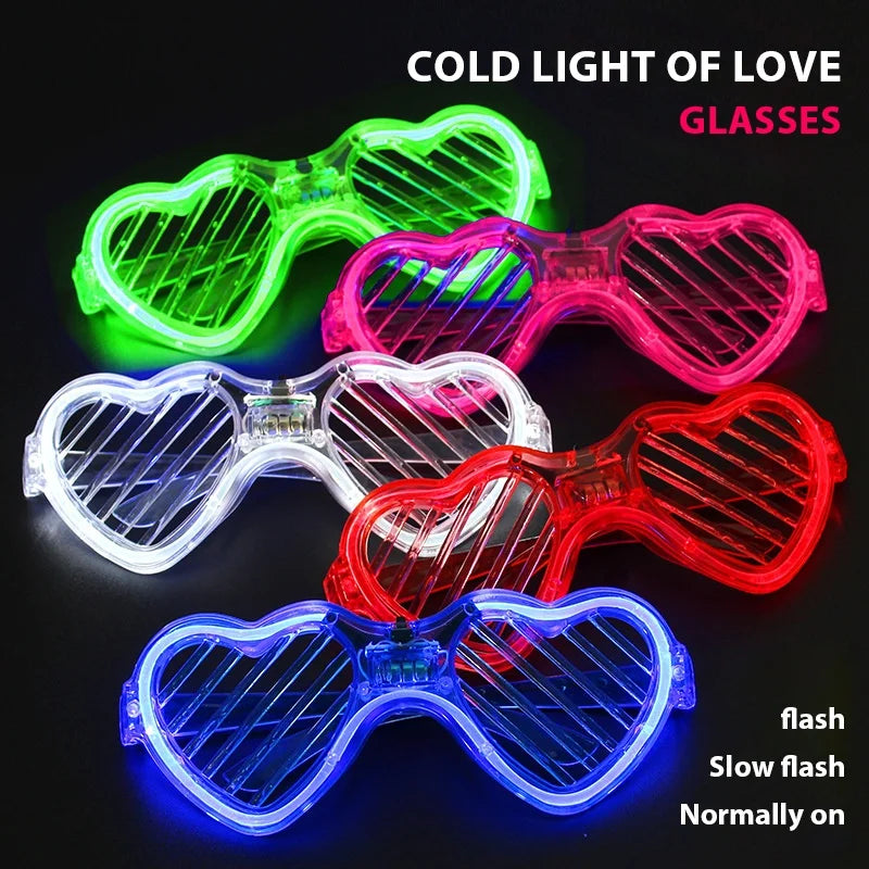 Lot de 12 ou 24 lunettes lumineuses à LED qui brillent dans le noir et qui brillent au néon, fournitures de fête de mariage, 3 modes clignotants