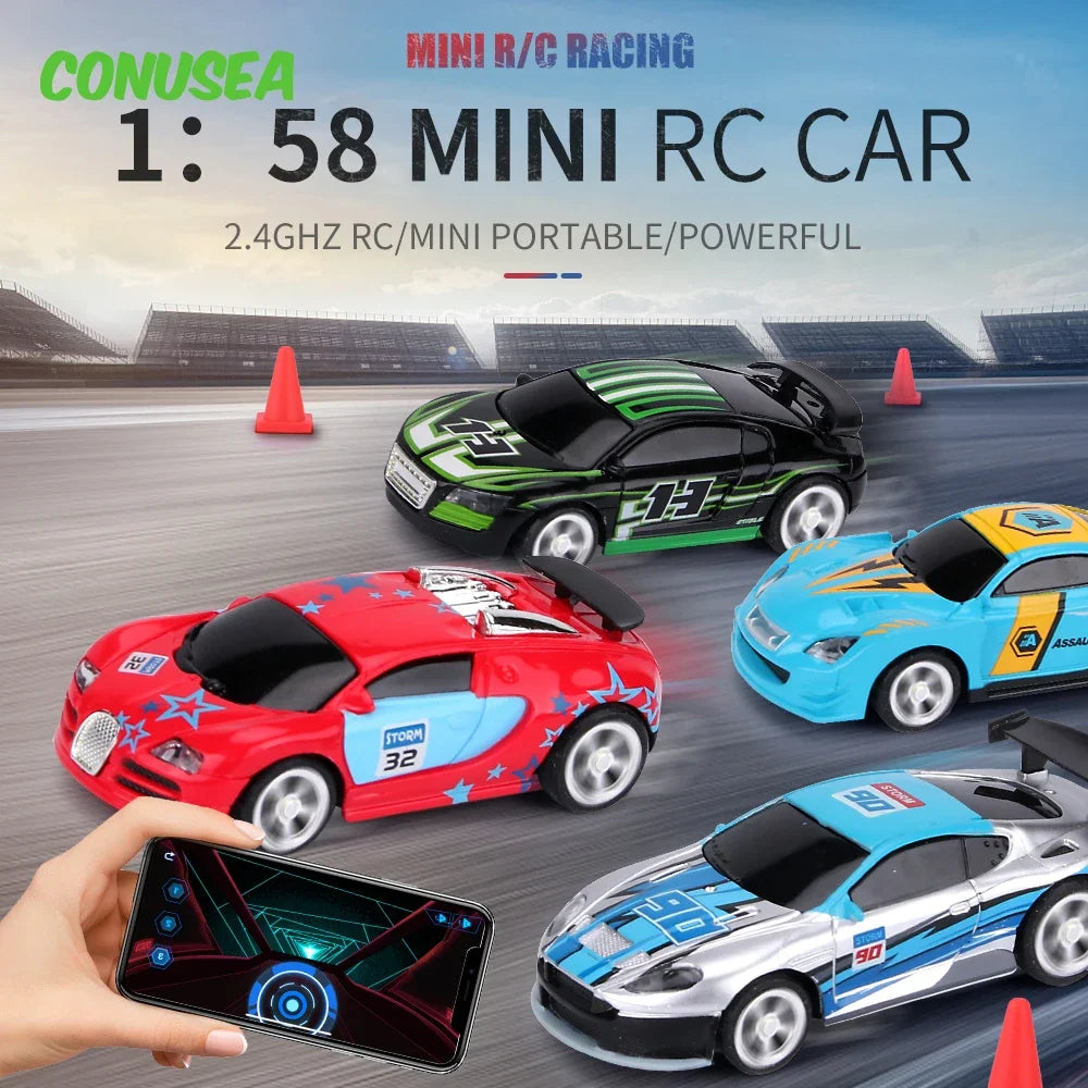 Voiture de course RC Mini 1/58 Can Vehicle APP Voitures télécommandées camions dérive électrique modèle rc Radio Contol Jouet pour enfant garçons Cadeau