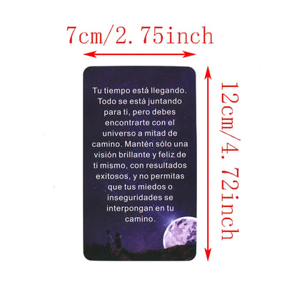 Baraja de Tarot en español, cartas del Oráculo del Universo, palabras clave del Tarot, cartas con mensajes espirituales, para principiantes, versión en español del Tarot, 12 x 7 cm