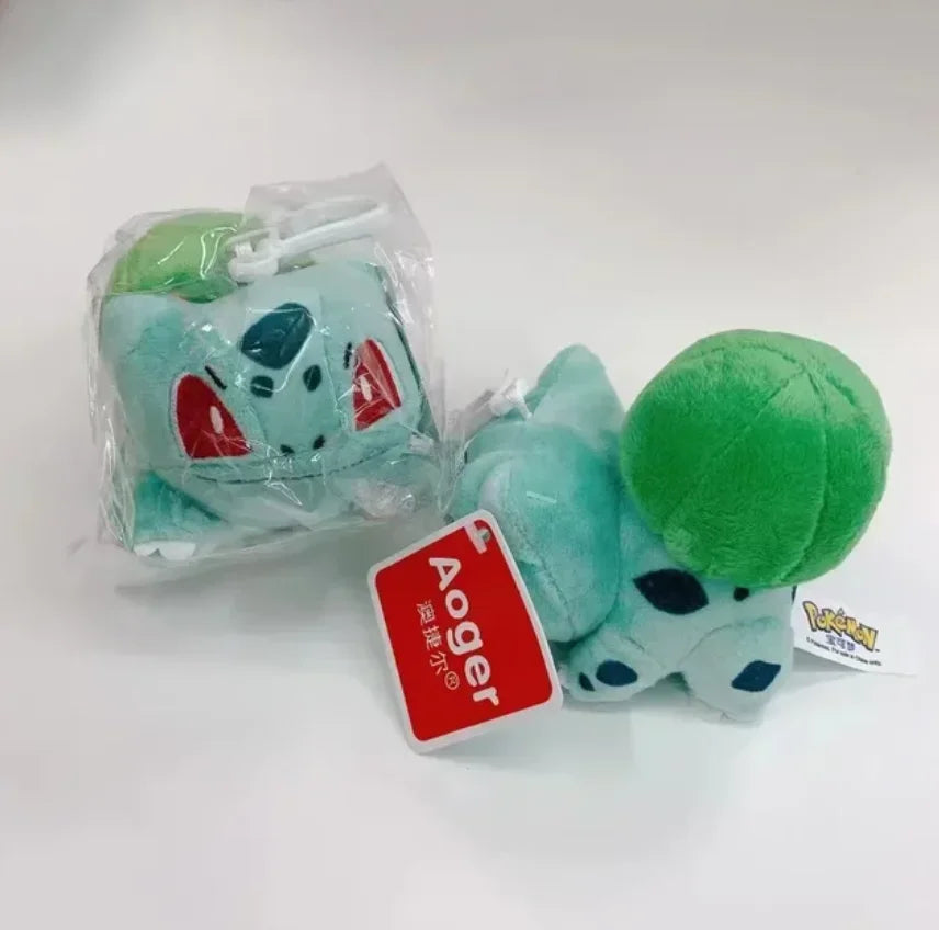 21 piezas/juego de llavero de peluche con colgante de Snorlax, Charmander, Eevees, Bulbasaur y Squirtle