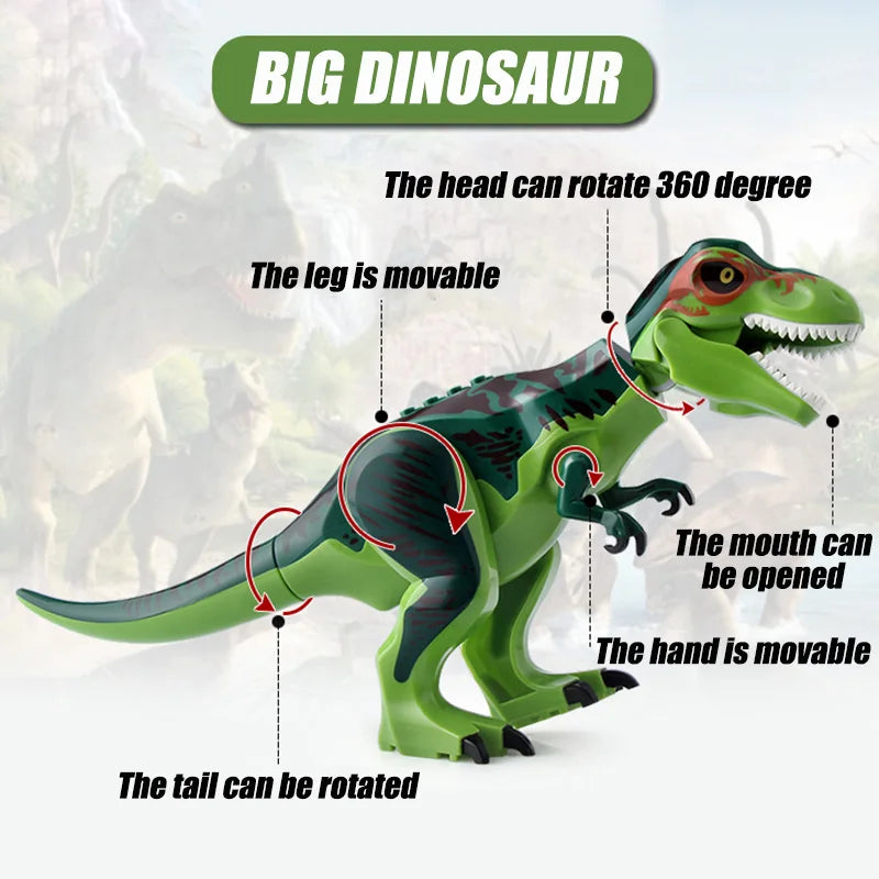 Jurassic Dino World Large Dinosaurs Figures Bricks Building Blocks Velociraptor T-Rex Triceratops Indominus Rex Toys For Kids