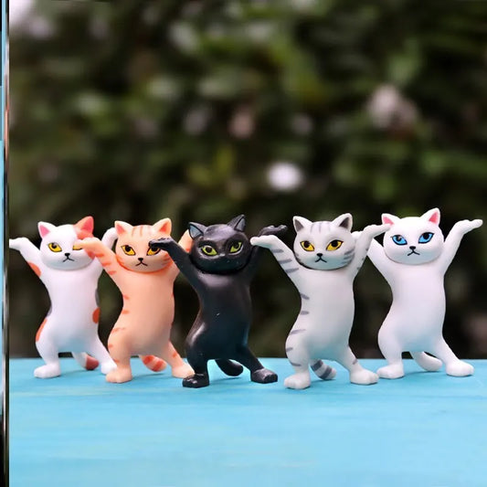 11 modèles de figurines de chat dansant, décoration d'animation, modèle de chat, jouet de mode, chat enchanteur, capsule, poupée, décoration de gâteau