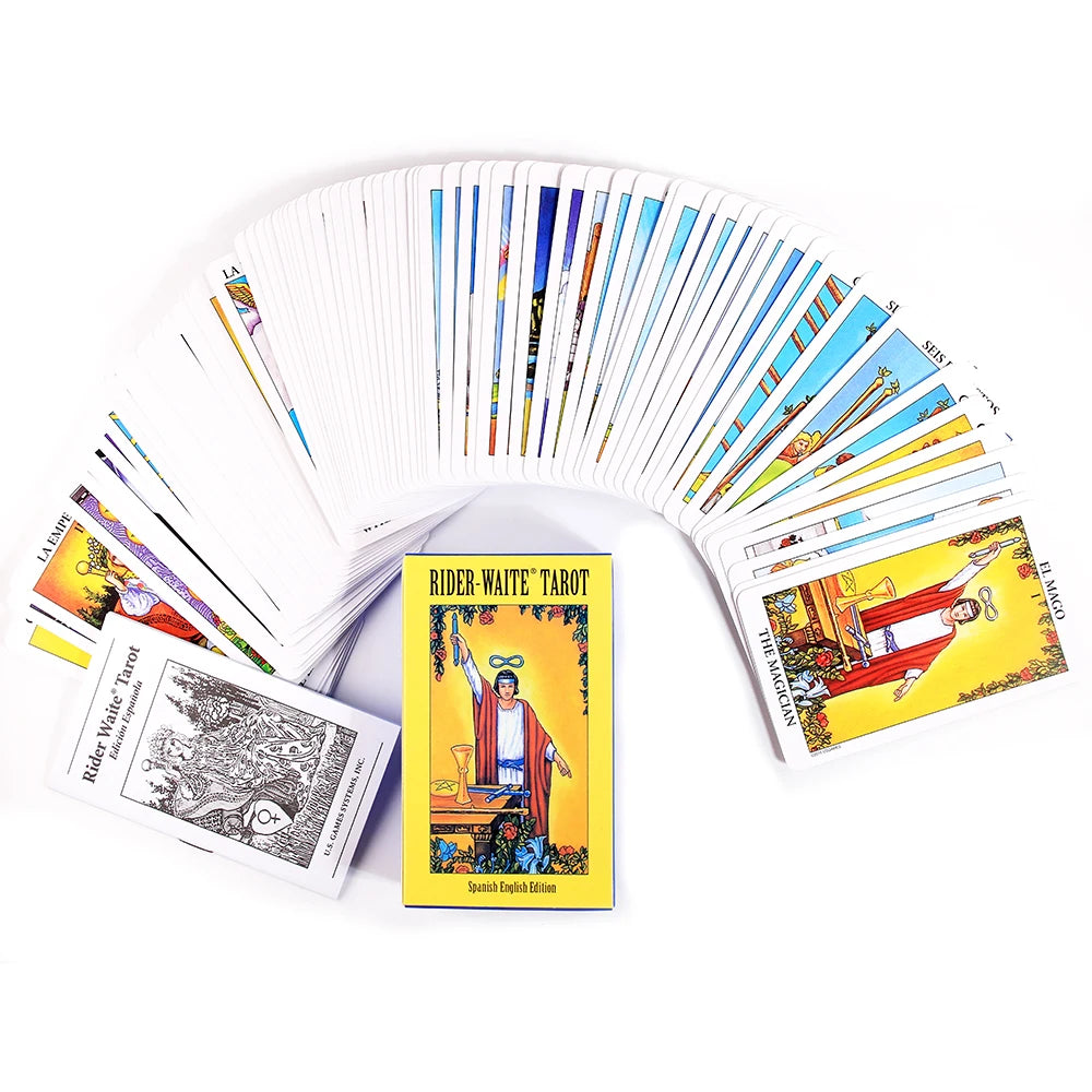 Cartes de Tarot Classique Version Espagnole Anglaise Chevalier Waiter Rider Waite Tarot Divination Prévision du Destin Prophétie Jeux de Cartes