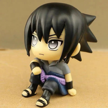 Figura de anime Naruto de 9 cm, figura de acción de Naruto Kakashi, versión Q, figura Kawaii de Sasuke Itachi, decoración de coche, modelo de colección de juguete