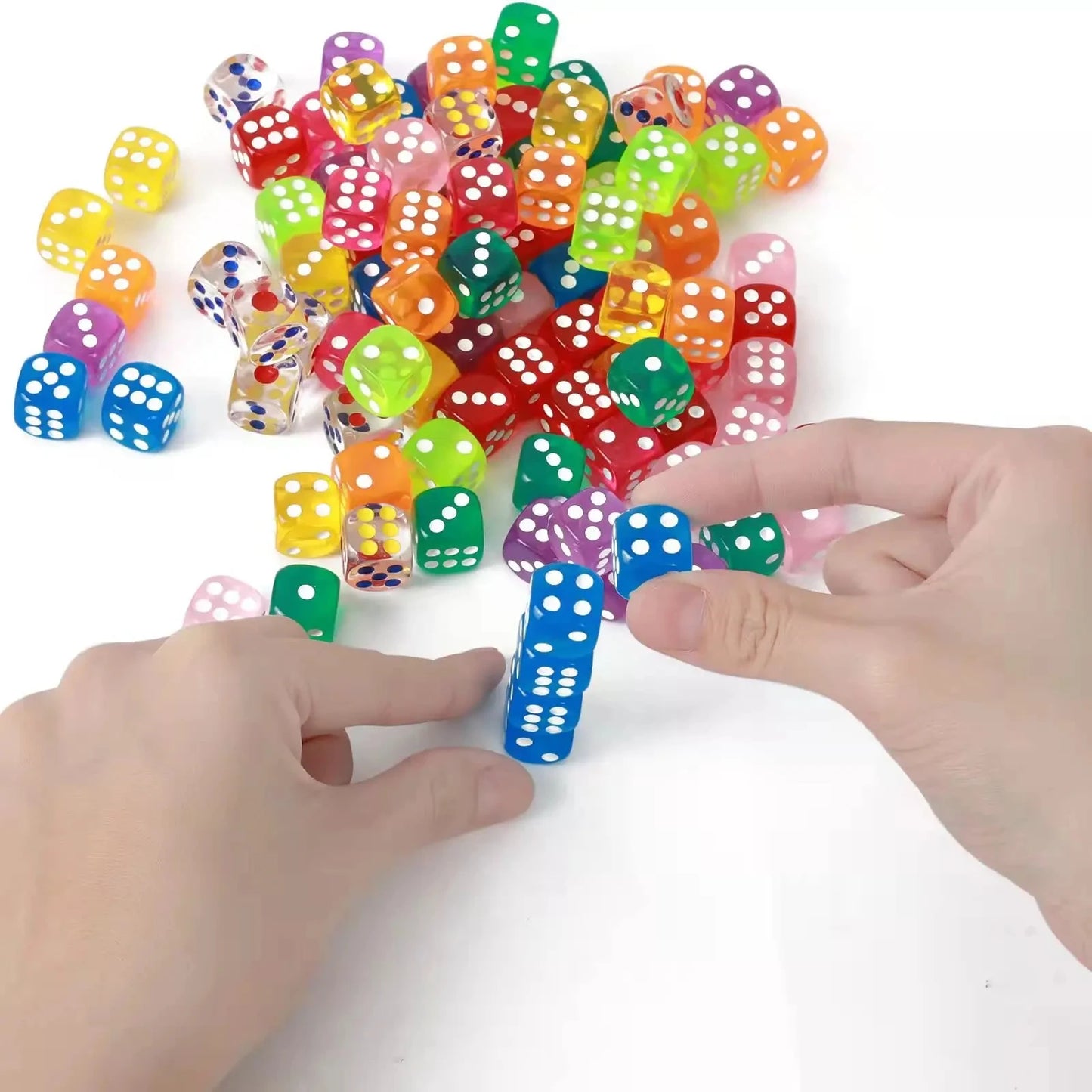 Juego de dados de 6 caras de colores de 100 piezas para niños y adultos: perfecto para juegos de mesa y juegos de rol