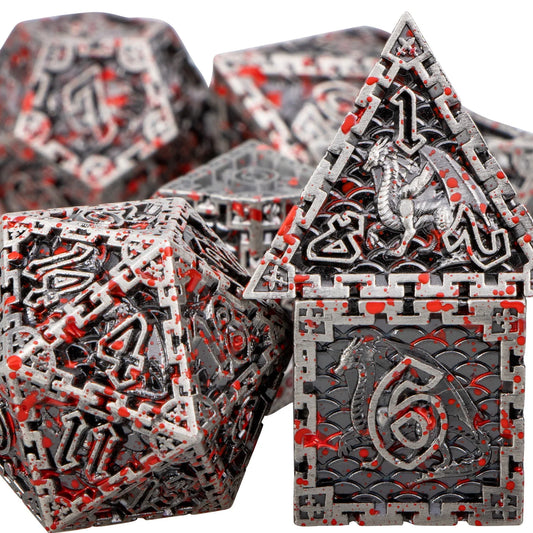 DND Metal Dice Set Dungeon and Dragon Dice D&D Dice 6 Sided Role Playing Dice RPG Polyhedral Dice D20 D12 D10 D8 D6 D4