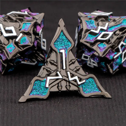 OUKELANWO DND Metal Dice Set D&amp;D, dés de jeu de rôle polyédriques Dungeon et Dragon, dés de jeu RPG D et D D20 D12 D10 D8 D6 D4