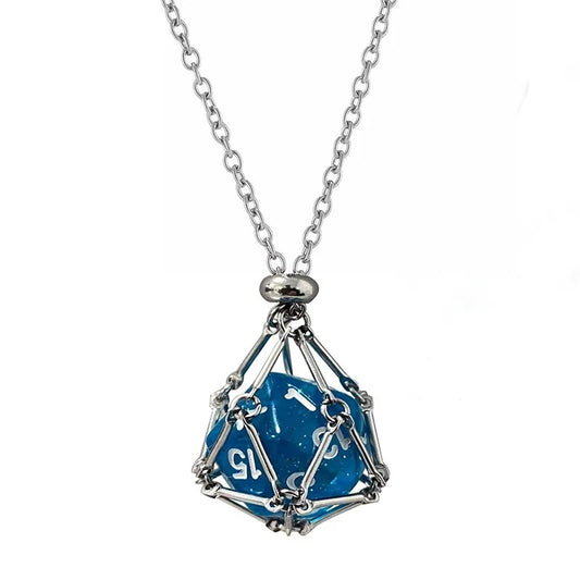 Collier de dés DND D20 en acier inoxydable pour dés D&amp;D, pendentif de dés, cadeau DND pour maître de donjon, joueur de D&amp;D et joueur de RPG