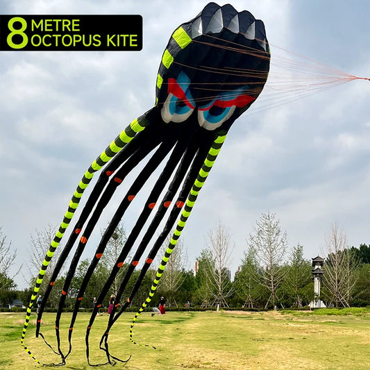 Cometa inflable con software de cometa de pulpo grande 3D de 8 metros, fácil de volar y resistente al desgarro, interacción entre padres e hijos, cometa Weifang