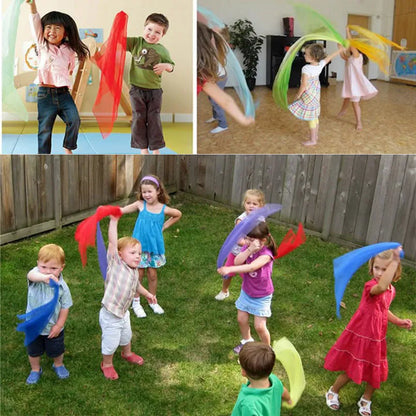 5/10Pcs Candy Color Gymnastics Scarves For Outdoor Game Toy Parent-child Interactive Dancing Juggling Towels Sports Handkerchief