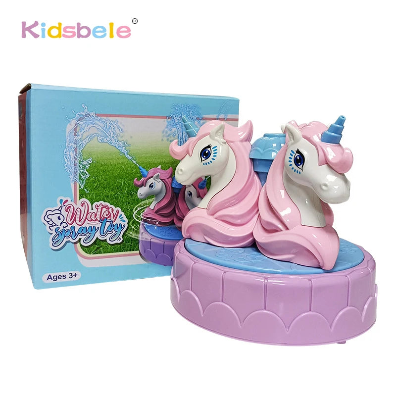 Backyard Spinning Unicorns Sprinkler Toy Attaches to Garden Hose Unicorn Water Sprinkler