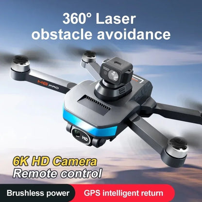 M8pro Photographie aérienne Quadcopter Hélicoptère télécommandé Distance de 5000 mètres Évitez les obstacles M8 Lates 2024 HD Drone