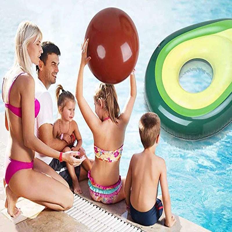 Inflatable avocado floating row PVC beach ball adult water floating row avocado floating bed inflatable toys