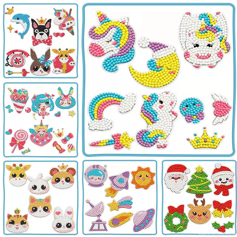 Children 5D DIY Diamond Painting Craft Kits Kawaii Lovely Girl Cartoon Anime Sticker Paint By Number Kids Toys Birthday Gift