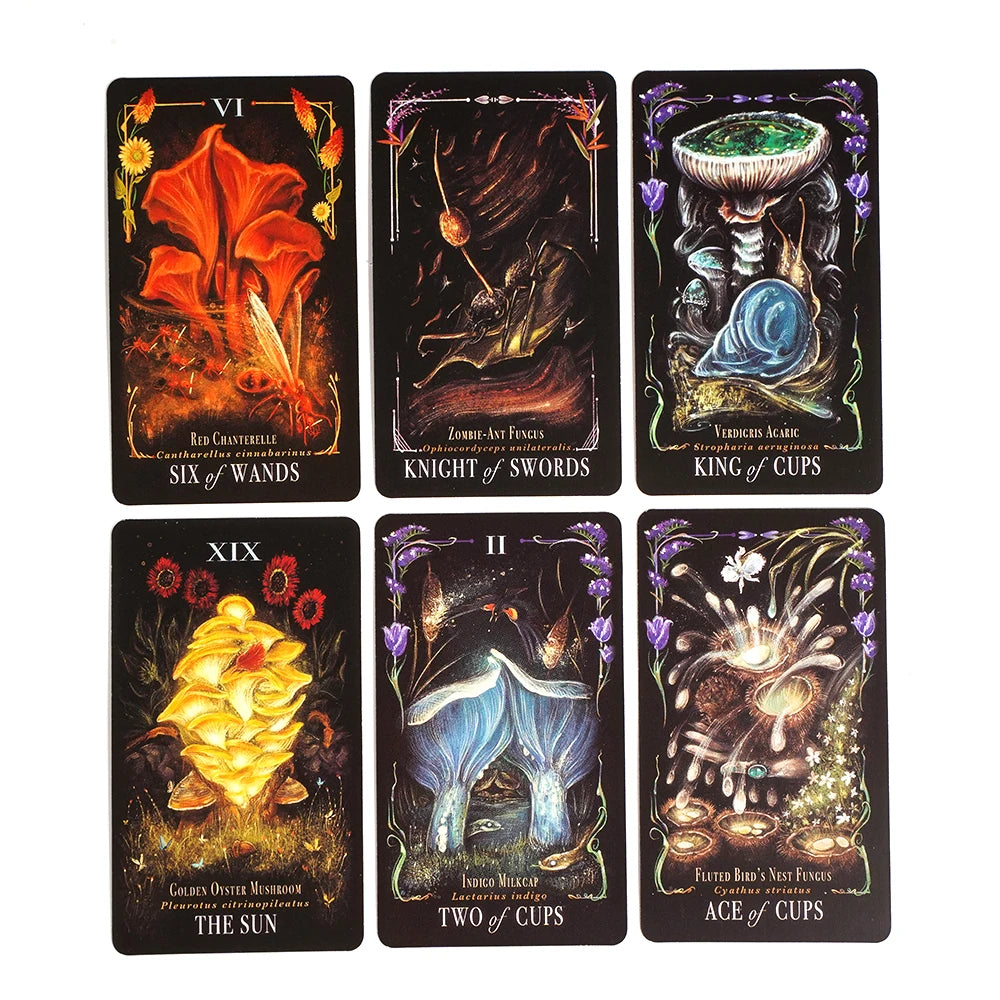 Tarot de la Magie de Minuit Un jeu de cartes de tarot aux champignons 78 modèles de cartes de tarot uniques basés sur le monde mystérieux des champignons