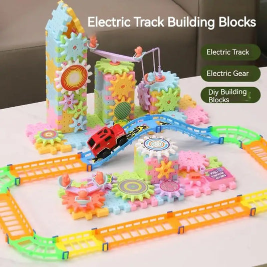 Building Blocks Gear Cogs Toy Electric Brick Building Gears Toy Set Reusable Interlocking Spinninggears Building Educational toy