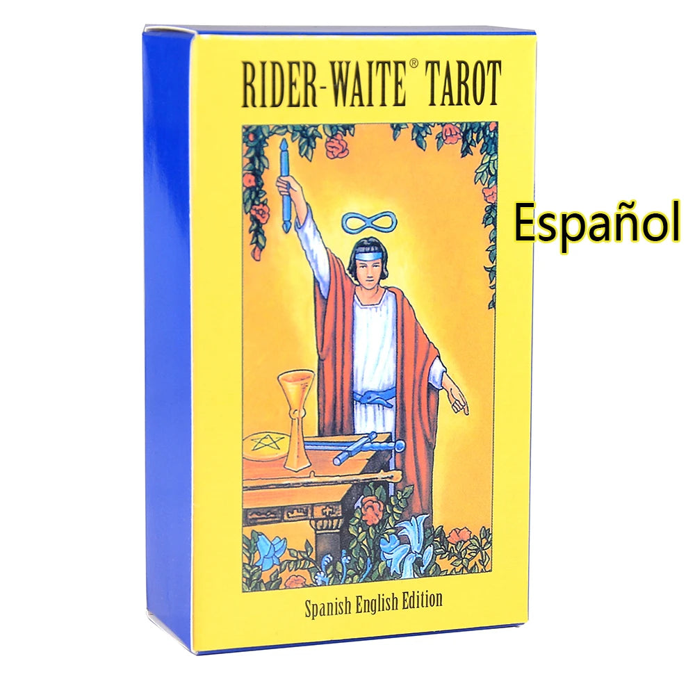 Cartes de tarot Rider en version espagnole Jeu de cartes de divination de 78 pièces pour débutants avec livret Cartes Oracle Witchy