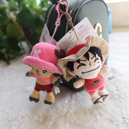 12cm/4.72in One Piece Original Kawaii Plush Keychain Toy Tony Chopper Soft Stuffed Plush Doll Keychain Handbag Ornaments Toys