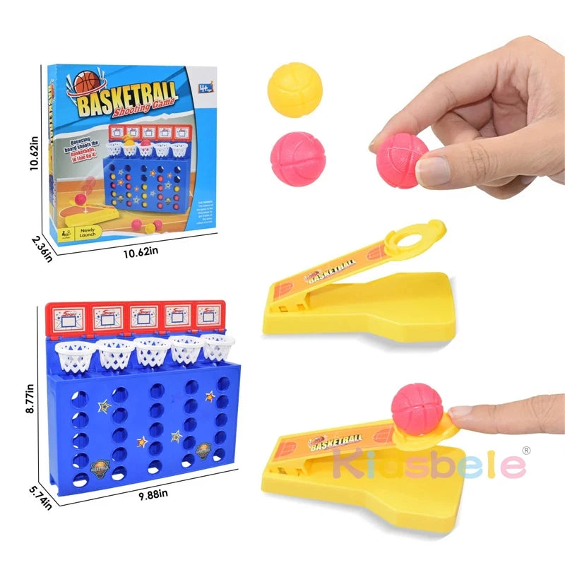 Interactive Toys with Spring Bouncing Linking Shots Kids Educational Multiplayer Toys Basketball Shots Game