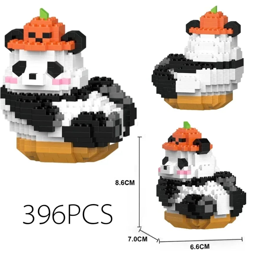 New Mini Cute Panda Micro Building Blocks 3D Diamond Model Animals Bricks DIY City Construction Toys for Children Kids Gift