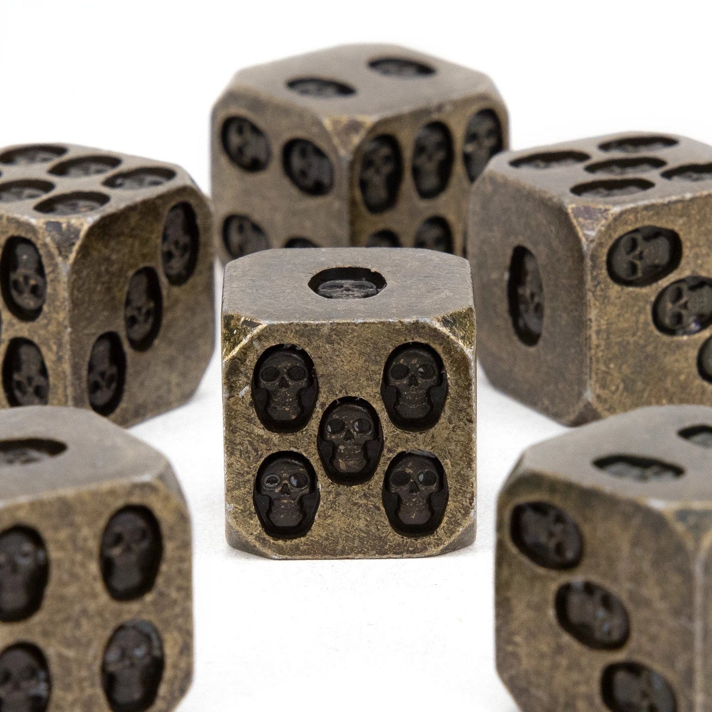 Dados de metal D6, juego de dados DND, dados de calavera de Halloween, dados para juegos de rol, dados de metal poliédricos, dados de juegos DND para jugadores de dados de rol