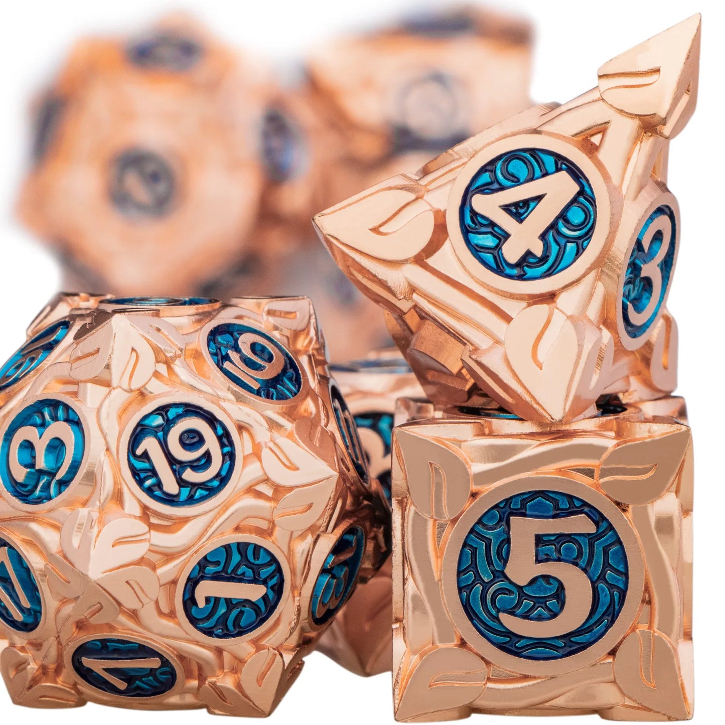 DND Metal Red Copper Blue RPG Polyhedral For Dungeon and Dragon Tabletop Role Playing Game D and D Dice Set D20 D12 D10 D8 D6 D4