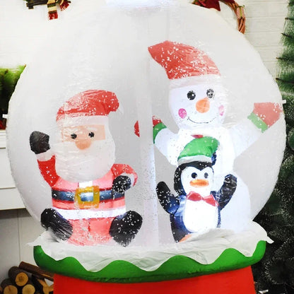 Boule de neige gonflable Décoration de Noël pour la maison Jardin Père Noël Globe de neige Lumière LED Jouets gonflables Fête du Nouvel An Décoration extérieure