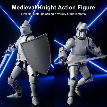 Figures Toys Movable Robot Multi-Jointed Dummys 3D Printed Medieval Knight Action Figure Model Doll Shapeshift Robot