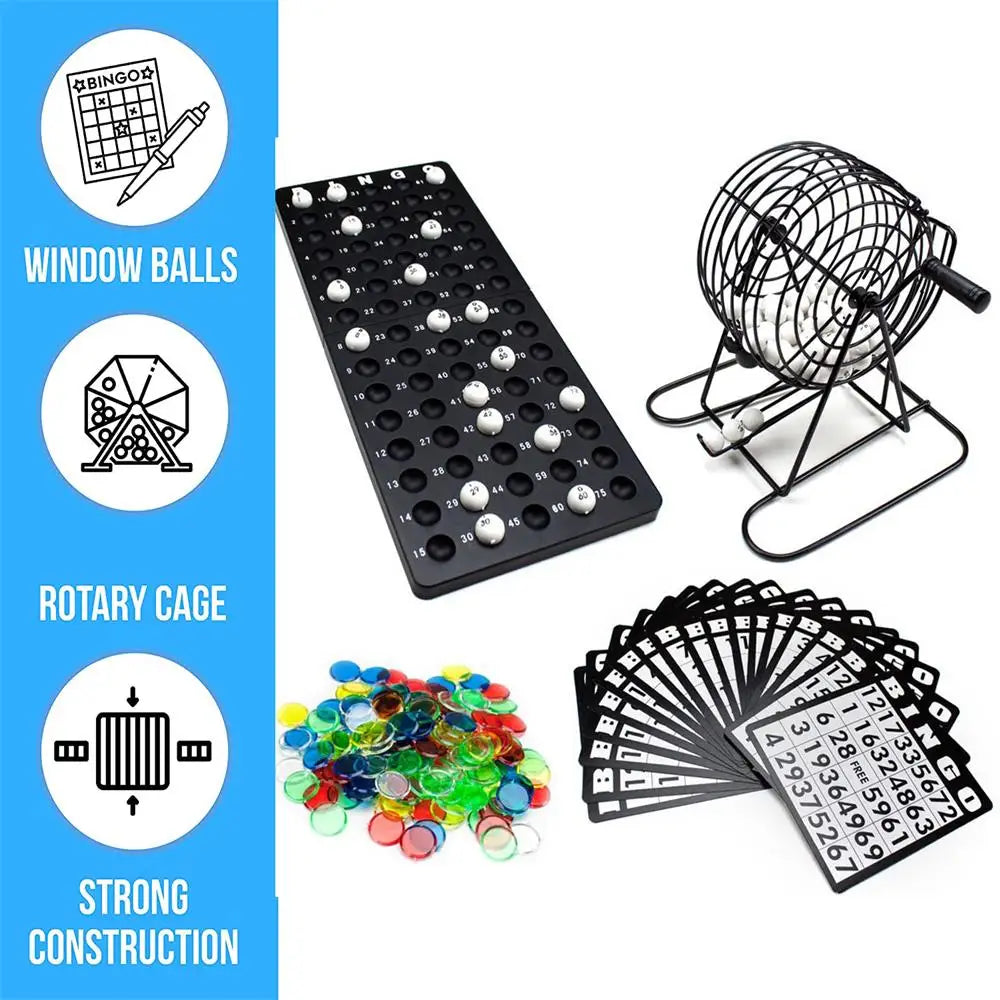 Bingo Supplies Set Metal Cage For Large Group Games For Game Night Puzzle Board Game  Holiday Activities  fate games family game