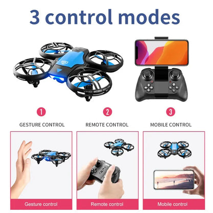 Caméra 10K Ultra HD V8 Nouveau Mini Drone WiFi Fpv Pression d'air Hauteur Maintien Pliable Quadcopter RC Drone Jouet Cadeau