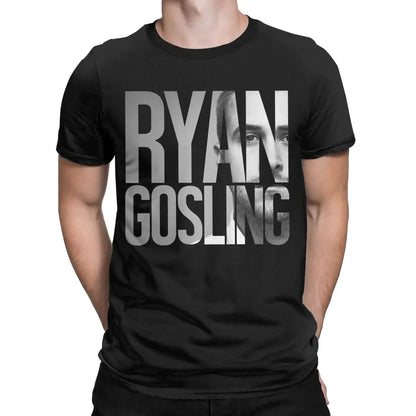 T-shirt Ryan Gosling pour homme, en pur coton, col rond, manches courtes, grande taille