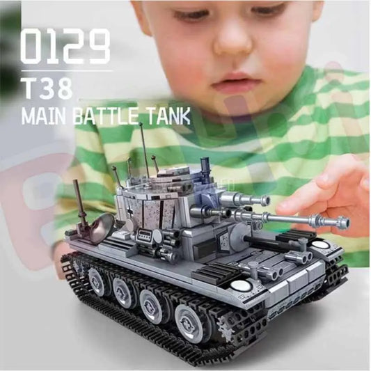 Tanque de batalla principal militar T85 T38 de la Segunda Guerra Mundial, colección de bloques de construcción de la Segunda Guerra Mundial, modelo de ejército de hierro, juguetes ensamblados para bricolaje, regalos de cumpleaños