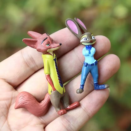 Superbe lot de 12 figurines d'action Zootopia Animals, jouets, lapin, Judy Hopps, Fox, Nick Wilde, film, cadeau pour enfants