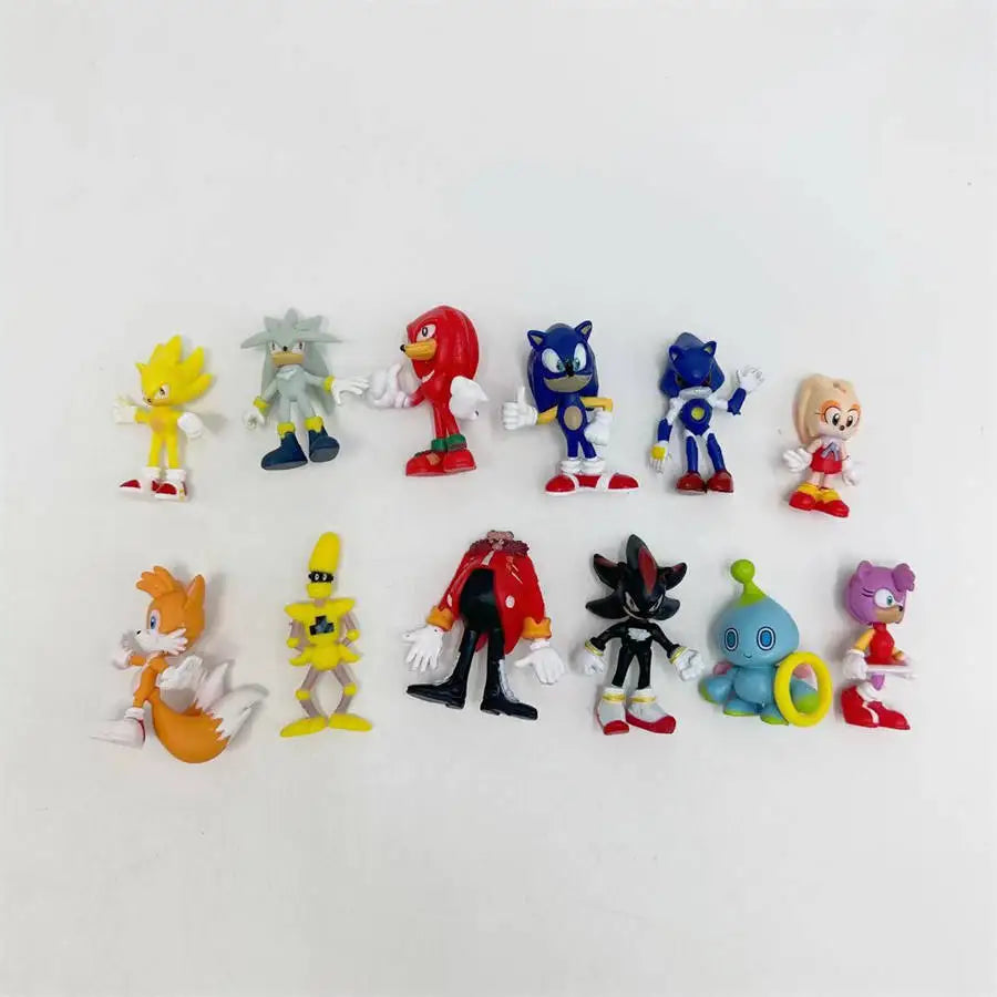 Lot de 12 figurines en vinyle de Super le hérisson