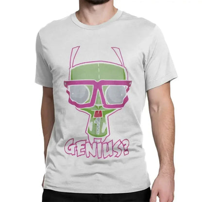 Camiseta de cuello redondo, ropa de manga corta, camisetas gráficas, camiseta con estampado kawaii de Invader Zim, camiseta de algodón increíble para hombre