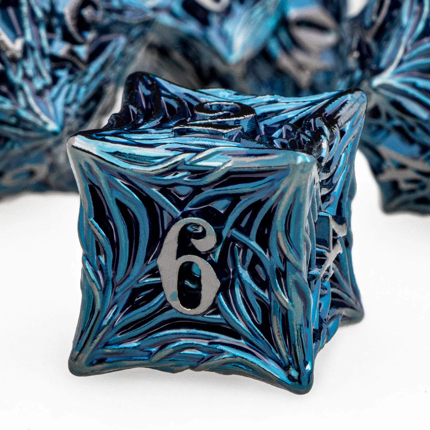 ORIFANTUO Tree Root Dnd Metal Dice Set Bleu D+D Polyédrique Dés Pour D dnd D Dungeon et Dragon Pathfinder Jeu de Rôle Dés