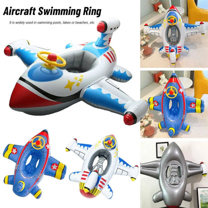 Avion Gonflable Anneau De Natation Jeux D'eau Pour Enfants Siège Flotteur Bateau Sécurité Jouet De Plage Piscine D'été Siège Gonflable