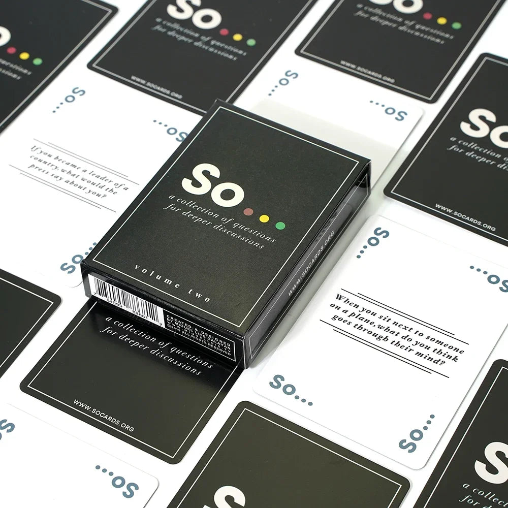 So Cards Conversation Starter: juego de cartas con preguntas de estilo especial de alta calidad para adultos y familias, juego de mesa para fiestas y ocio