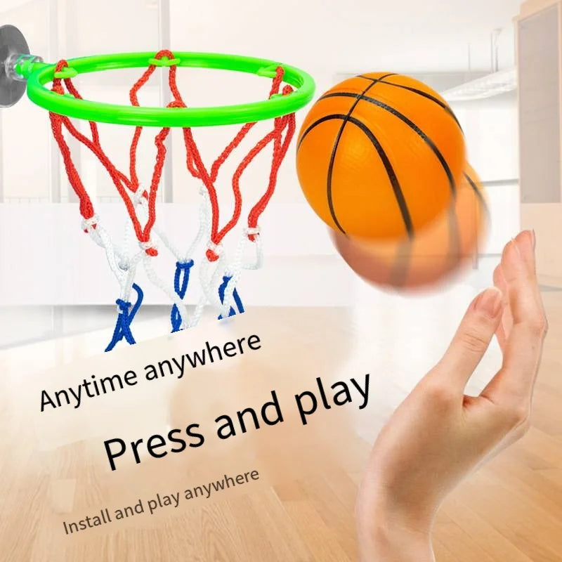 6cm Mini Portable Funny Basketball Hoop Toys Kit Home Basketball Fans Sports Game Decompression Ball Set for Children Adults