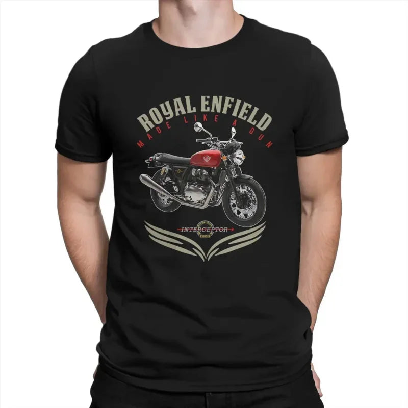 Camisetas Royal Enfields Interceptor Designs de Fashion Therapy para hombre Una de las camisetas de algodón 100 % de motocicletas retro británicas