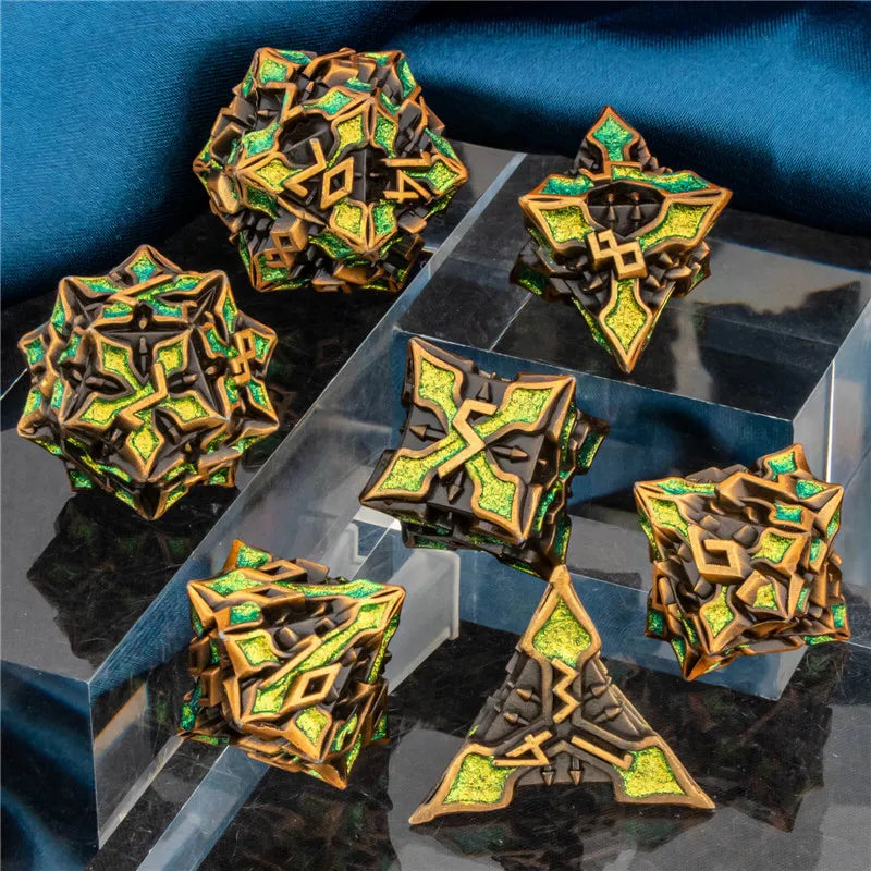 OUKELANWO DND Metal Dice Set D&amp;D, dés de jeu de rôle polyédriques Dungeon et Dragon, dés de jeu RPG D et D D20 D12 D10 D8 D6 D4