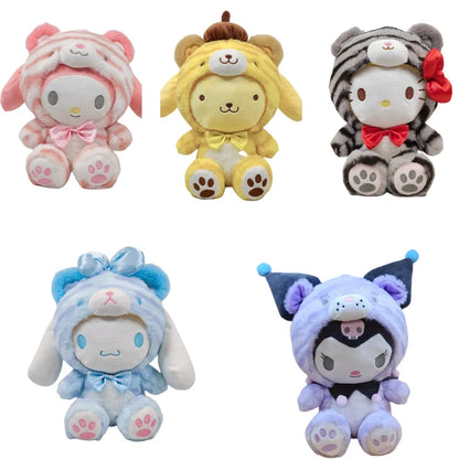 Lote de 5 unidades de juguetes de peluche de Sanrio, muñecos de peluche de 20 cm de estilo cinnamoroll para decoración de habitaciones, muñecos de peluche de Kuromi para regalo