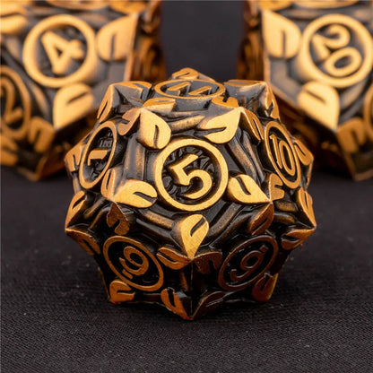 KERWELLSI Tree Root Dnd Metal Dice Set D&amp;D, D+D Polyédrique Dés Pour D dnd D Dungeon et Dragon Pathfinder Jeu de Rôle Dés