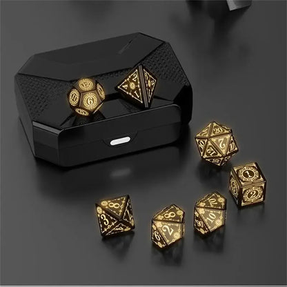 7pcs Luminous Dice LED Electronic Glow Dices Role Playing Dice Multiple Sided Glowing Dices for Board Game Party Supplies