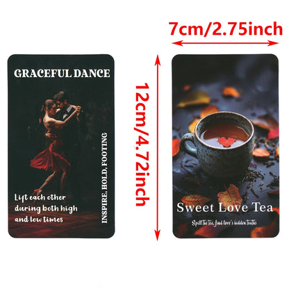 Baraja de tarot Sweet Love Tea Oracle Cards 12x7cm 78 cartas Palabras clave de profecía en caja Papel de 400 g/m² Tarot inglés