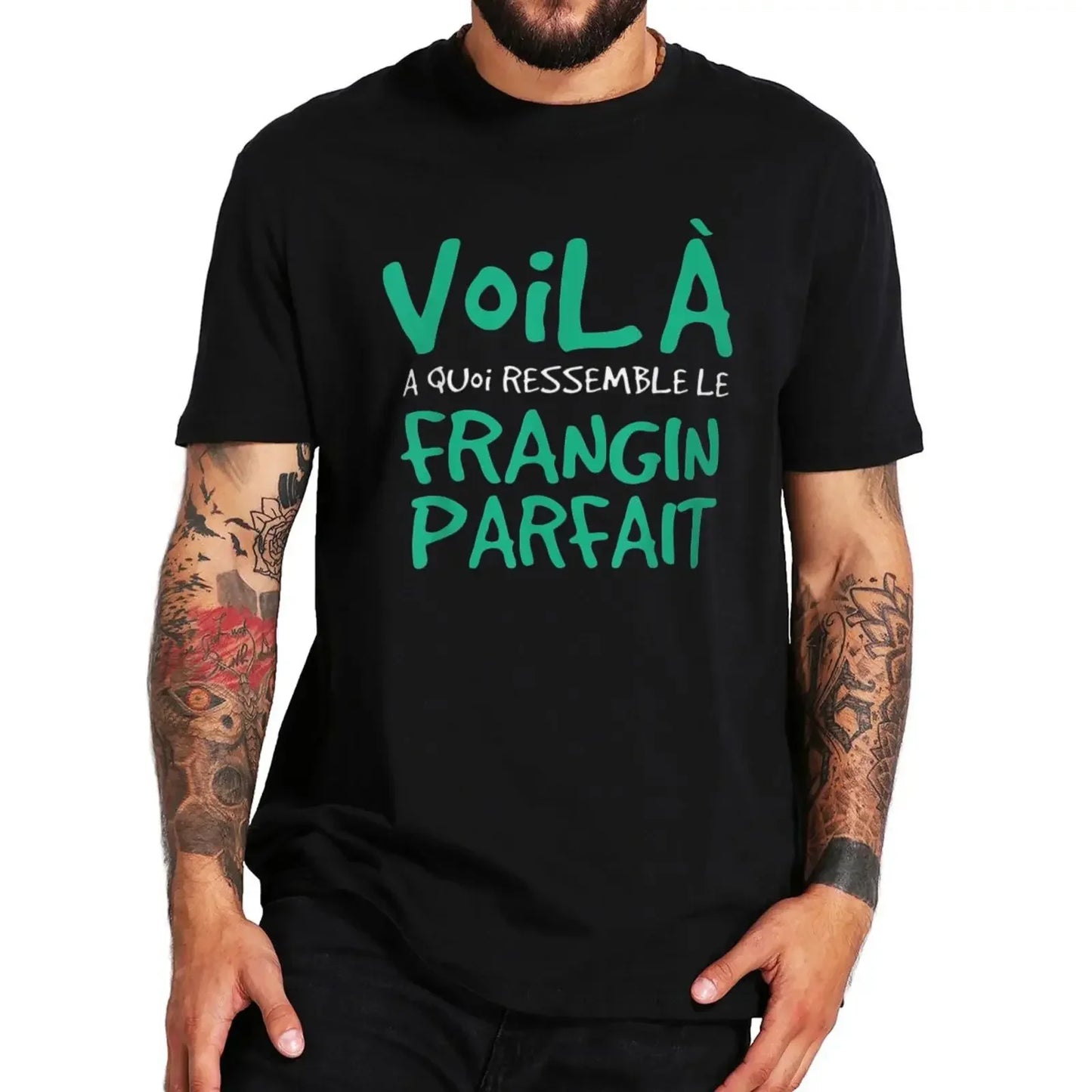 Camisetas divertidas con frases en francés, regalos de humor, ropa para hombre, camisetas informales de verano 100 % algodón, esta es la camiseta del hermano perfecto