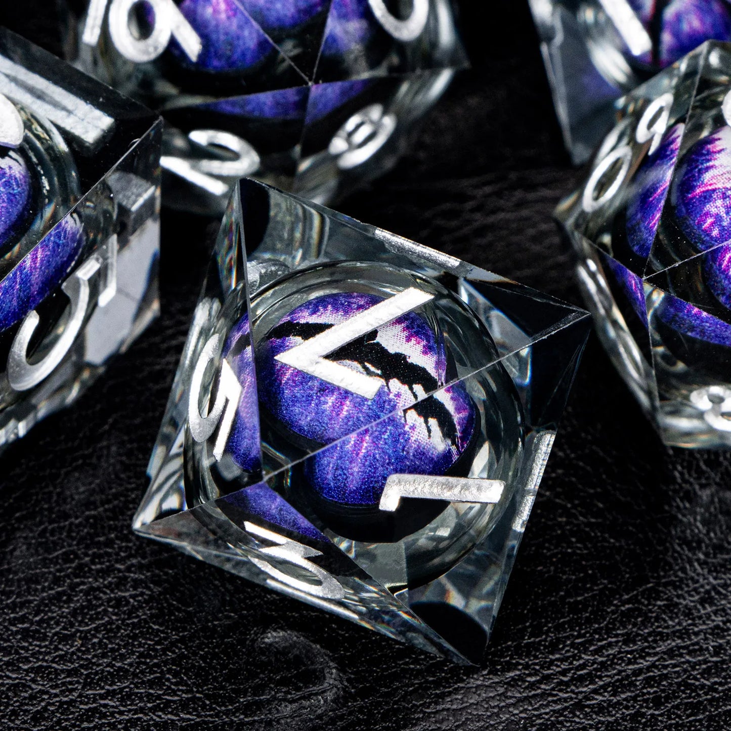 D et D Liquid Flow Core Eye Resin Dice Ring Dice Set Dnd Dungeon and Dragon Pathfinder Jeux de rôle Dés D&amp;D Black Dice